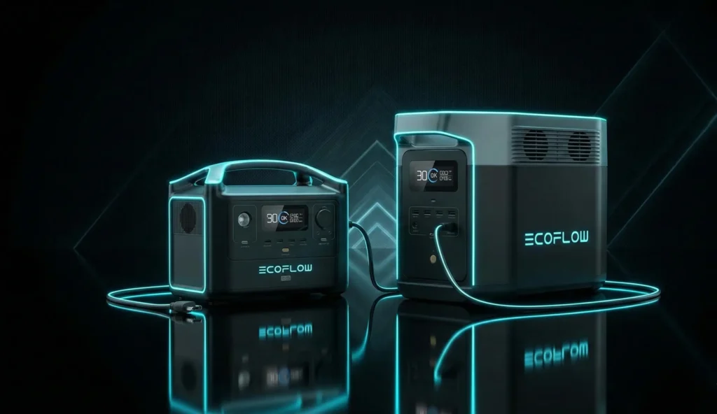 Gama de estaciones de energía portátil EcoFlow River y Delta.