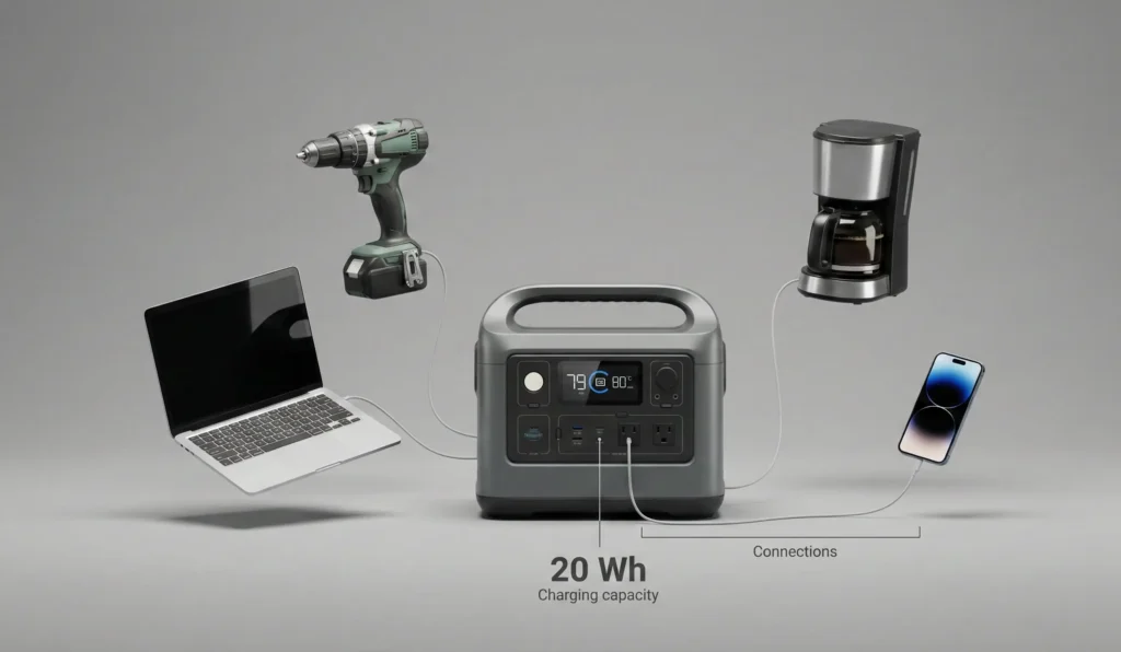 Electrodomésticos y herramientas compatibles con una estación de energía de 220V.