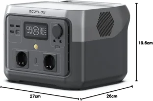 imagen de la ecoflow river 2 max en la que se pueden ver sus medidas.