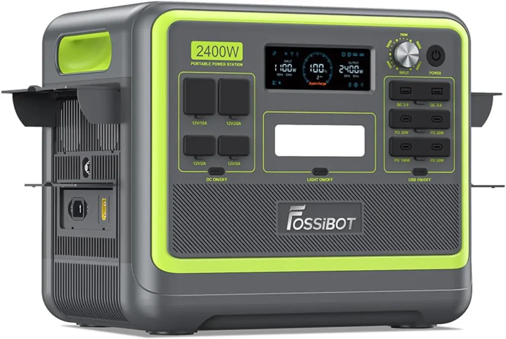 Estación de energía portátil FOSSiBOT F2400 de 2048Wh y 2400W de potencia para análisis y opiniones.