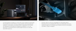 EcoFlow Delta 3 Plus funcionando como sistema SAI (UPS) para proteger un ordenador y equipos de oficina.