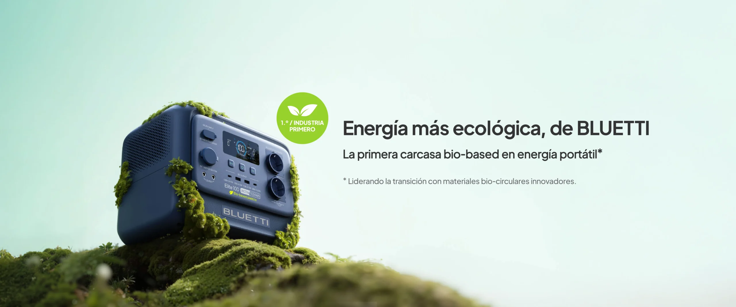La estación de energía portátil Bluetti Elite 100 V2 operando de forma sostenible en la naturaleza.