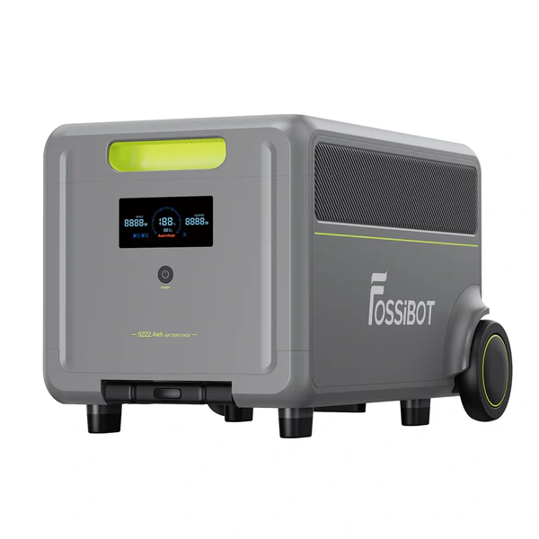 Módulo de batería de expansión FossiBot FB5222 con pantalla LCD y ruedas de transporte